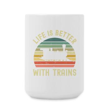 Railway Locomotive Train - Large Mug 440 ml - white - Front