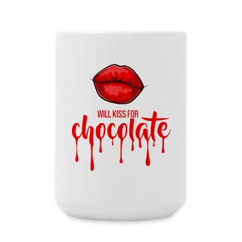 Embrassera pour du chocolat (noir) - Grande tasse 440 ml - blanc - Devant