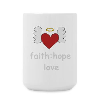 heart wings faith - Large Mug 440 ml - white - Front