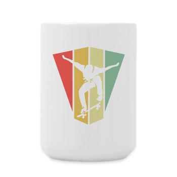 skate skateboarding symbol retro vintage Olli icon - Große Tasse 440 ml - Weiß - Vorne