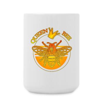 queen bee - queen bee & golden crown - Large Mug 440 ml - white - Front