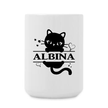 t-shirt Albina t-shirt chat cadeau idée chat chat - Grande tasse 440 ml - blanc - Devant