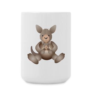 Maman kangourou avec une petite progéniture sucrée - Grande tasse 440 ml - blanc - Devant