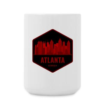 Atlanta Skyline Silhouette Red - Large Mug 440 ml - white - Front
