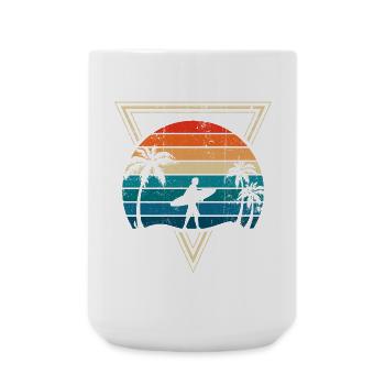 Sunset Surf and Palm Coast - Large Mug 440 ml - white - Front