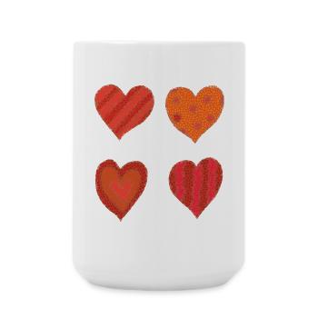 herzen variationen - Große Tasse 440 ml - Weiß - Vorne