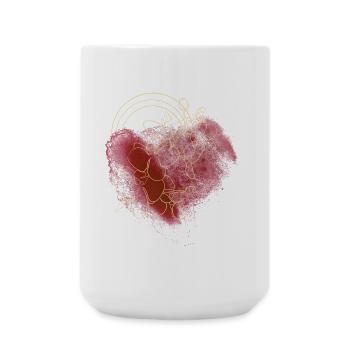 splash bunt farbe muster aufdruck comic style herz - Große Tasse 440 ml - Weiß - Vorne