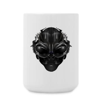 Fantasie Portrait eines Ausserirdischen Wesens - Große Tasse 440 ml - Weiß - Vorne
