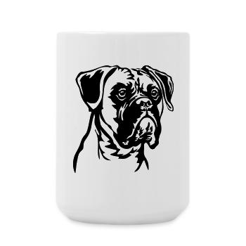 Boxer Kopf - Große Tasse 440 ml - Weiß - Vorne