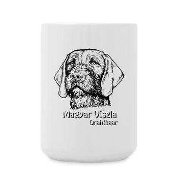Magyar Viszla Drahthaar - Große Tasse 440 ml - Weiß - Vorne