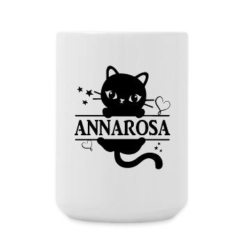 t-shirt Annarosa t shirt cat gift idea chat - Large Mug 440 ml - white - Front