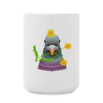 pigeon pssenlit - Grande tasse 440 ml - blanc - Devant