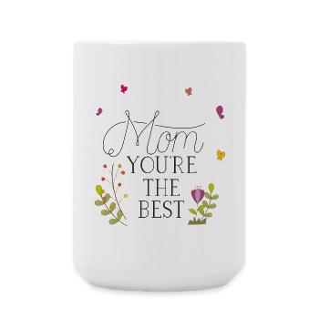 best mom, Muttertag - Große Tasse 440 ml - Weiß - Vorne