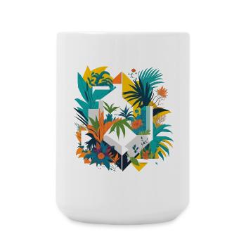 Geometric Jungle - Large Mug 440 ml - white - Front