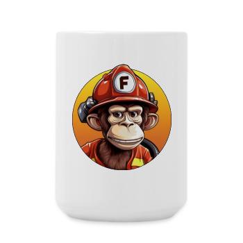 Firefighter / Monkey - Large Mug 440 ml - white - Front