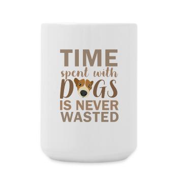 Zeit mit Hunden - Große Tasse 440 ml - Weiß - Vorne
