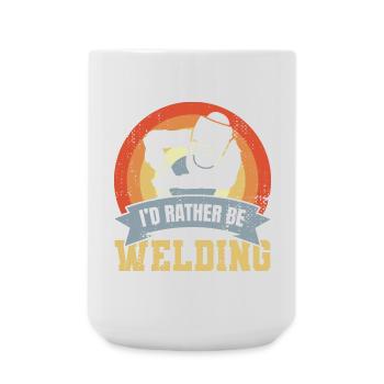 I'd rather weld - Large Mug 440 ml - white - Front