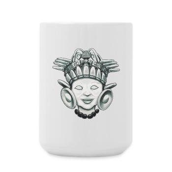 Kindgott Aztekisch inspiriert Monochrom - Große Tasse 440 ml - Weiß - Vorne