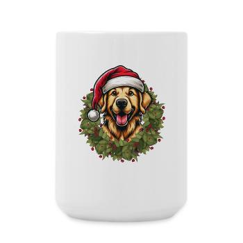 Golden Retriever zu Weihnachten 🎄 - Große Tasse 440 ml - Weiß - Vorne
