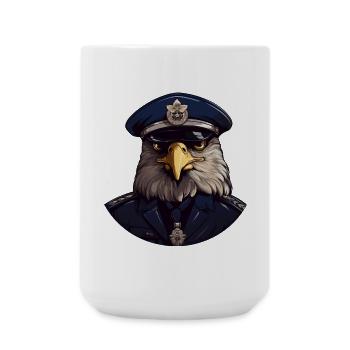 Owls Policeman - Large Mug 440 ml - white - Front