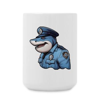 Requin policier - Grande tasse 440 ml - blanc - Devant