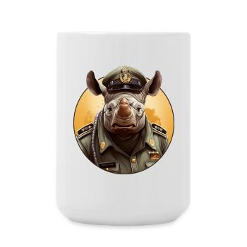 Rhino Police - Large Mug 440 ml - white - Front