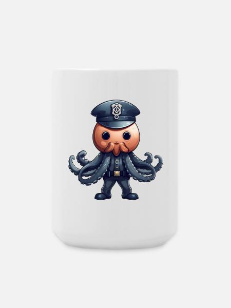 Squid Policewoman - Large Mug 440 ml - white
