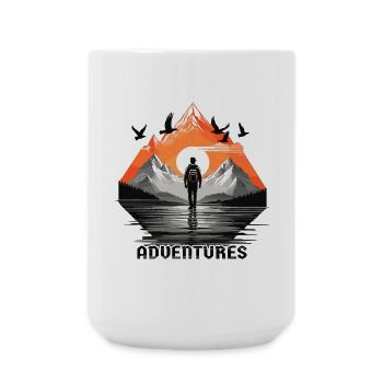 Abenteuer Reise - Große Tasse 440 ml - Weiß - Vorne