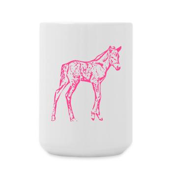 Pferd rosa pink - Große Tasse 440 ml - Weiß - Vorne