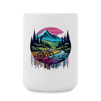 Paysage vibrant de vélo de montagne - Grande tasse 440 ml - blanc - Devant