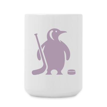 Minimalistische Pinguin Eishockey Silhouette - Große Tasse 440 ml - Weiß - Vorne