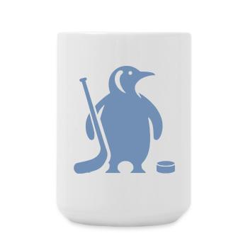 Minimalistische Pinguin Eishockey Silhouette - Große Tasse 440 ml - Weiß - Vorne