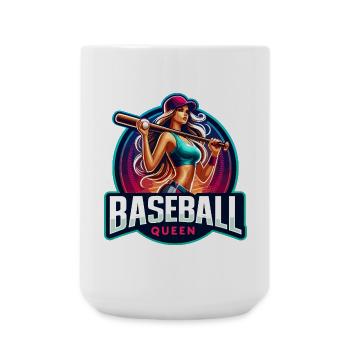 Baseball-Königin Weibliche Athletin Design - Große Tasse 440 ml - Weiß - Vorne