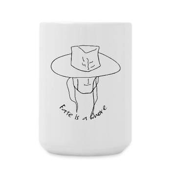 Motif de la silhouette du chapeau - Grande tasse 440 ml - blanc - Devant