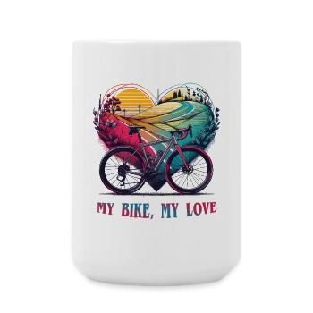 Bike Love Heartscape - Large Mug 440 ml - white - Front