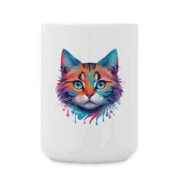 Niedliche Katze - Große Tasse 440 ml - Weiß - Vorne