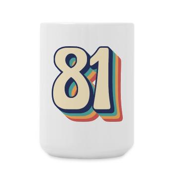 Vintage Retro T-Shirt Number 81 Eighty One - Large Mug 440 ml - white - Front