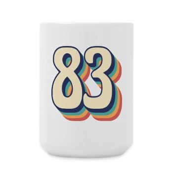 Vintage Retro T-Shirt Number 83 Eighty Three - Large Mug 440 ml - white - Front
