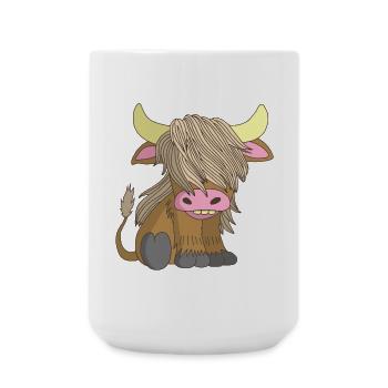 Long-haired cow - Large Mug 440 ml - white - Front