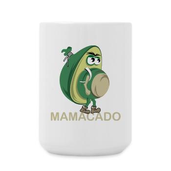 Mamacado avocado vegetable funny illustration icon - Large Mug 440 ml - white - Front