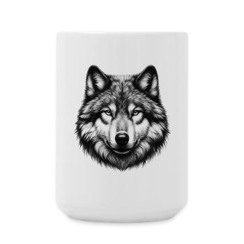 Loup - Grande tasse 440 ml - blanc - Devant