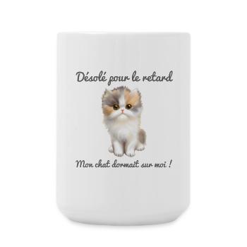 Mon chat dormait sur moi  - Grande tasse 440 ml - blanc - Devant