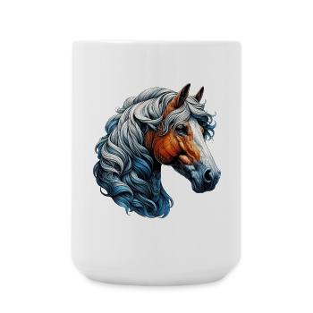 Pferd - Große Tasse 440 ml - Weiß - Vorne