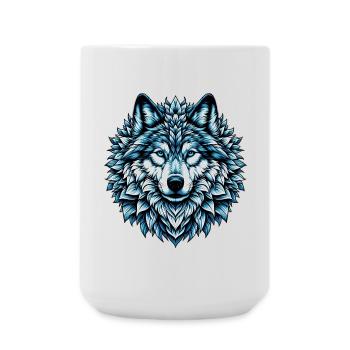 Wolf - Große Tasse 440 ml - Weiß - Vorne