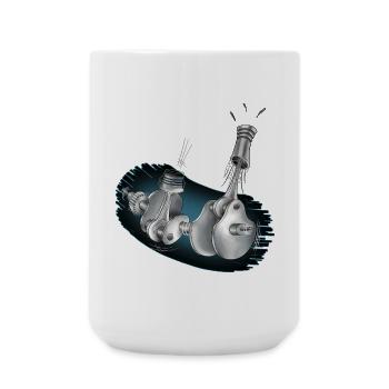 Kurbelwelle Illustrationen - Große Tasse 440 ml - Weiß - Vorne