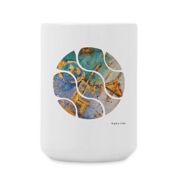 Colorful Abstraction with Gold Accents - Large Mug 440 ml - white - Front
