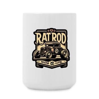Ratsking Ratlook Shirt – Rustikaler Custom Style - Große Tasse 440 ml - Weiß - Vorne