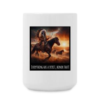 Art amérindien - Grande tasse 440 ml - blanc - Devant