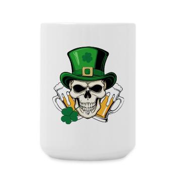 skull san patrick day - Large Mug 440 ml - white - Front