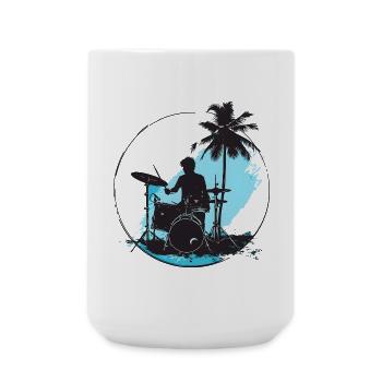 Drummer Drawing - Large Mug 440 ml - white - Front